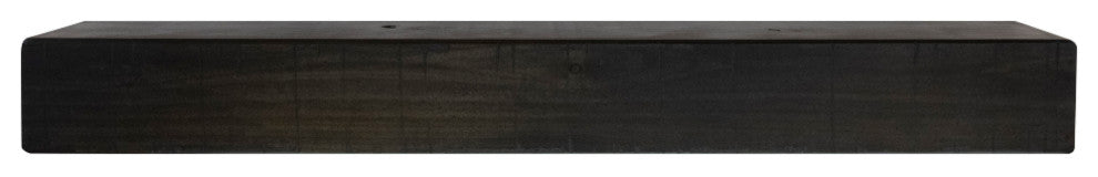Rustic Fireplace Mantel, Midnight Black, 60" L X 5.5" H X 6.25" D