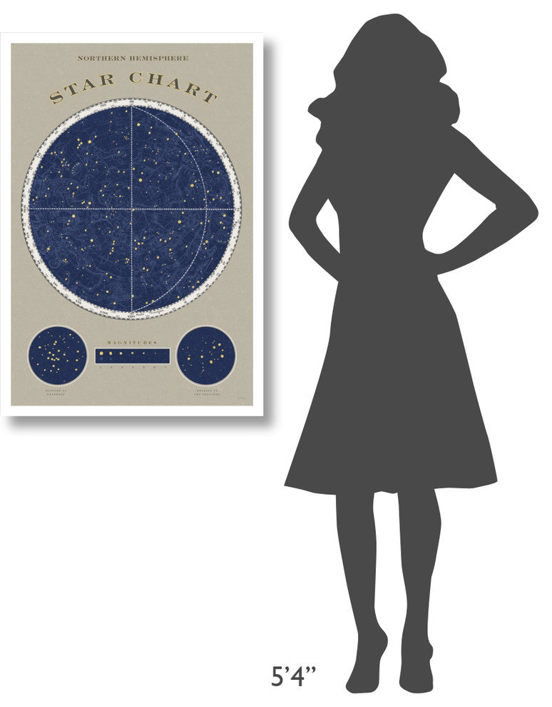 "Northern Star Chart" Digital Paper Print by Sue Schlabach, 26"x38"