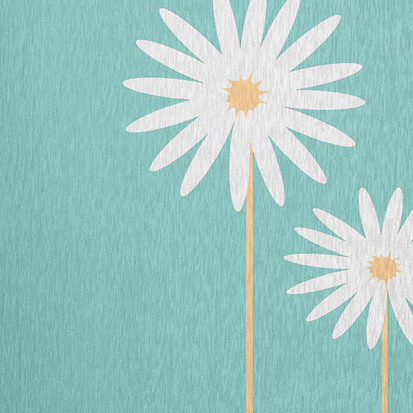 Floral Print Spring Chenille Rug, Light Blue, 5'x7'