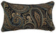 18" Double-Corded Patterned Jacquard Chenille Throw Pillow, Black Paisley