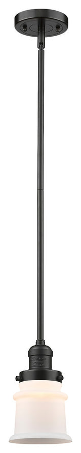 Small Canton 1-Light Mini Pendant, Oil Rubbed Bronze, Matte White