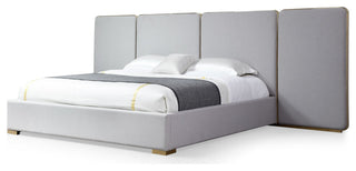 Modrest Athena and Rothsay Modern Grey Fabric, Wenge, Gold Bedroom Set