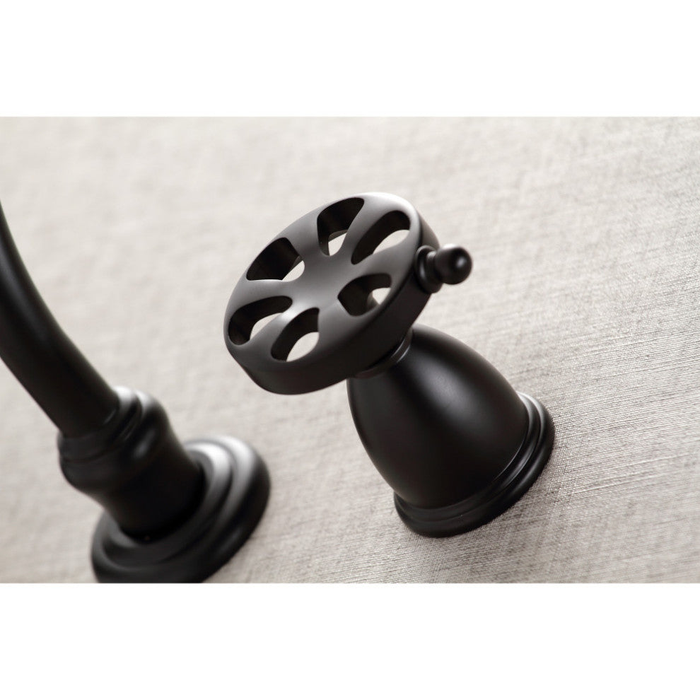 KS3020RX Two-Handle Wall Mount Tub Faucet, Matte Black