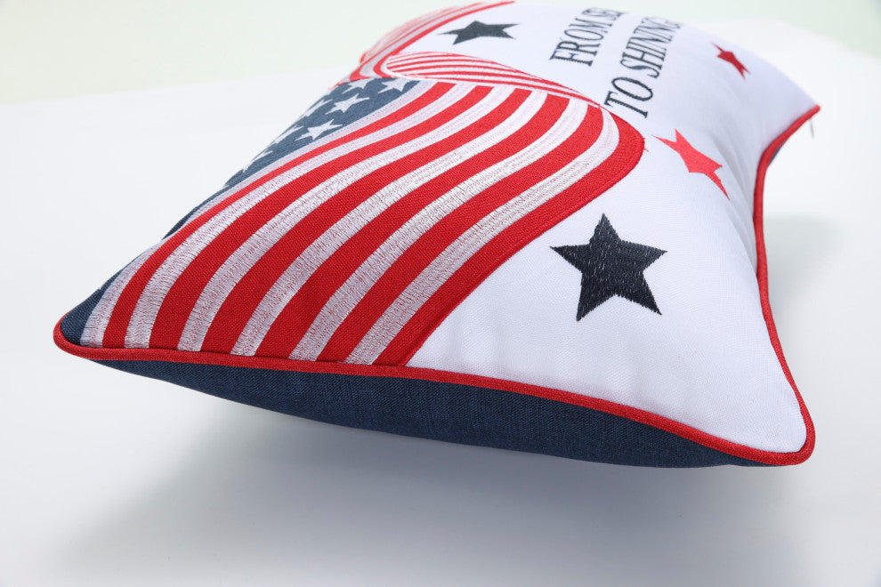 Indoor From Sea To Shining Sea Red Rectangular Throw Pillow