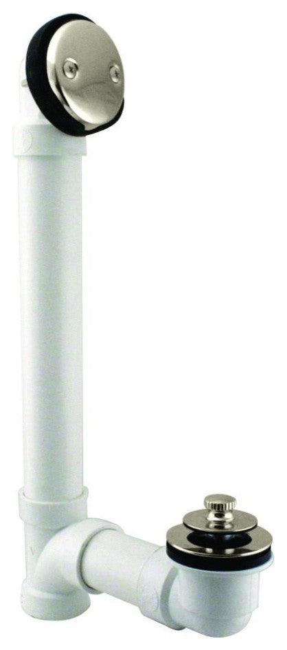 Pull & Drain Sch. 40 PVC Bath Waste With Two-Hole Elbow In Polished Nickel