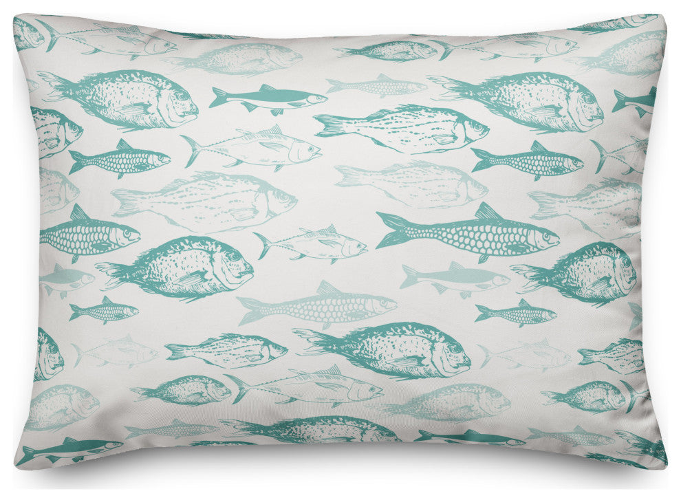 Shades Of Fish Teal 14x20 Pillow