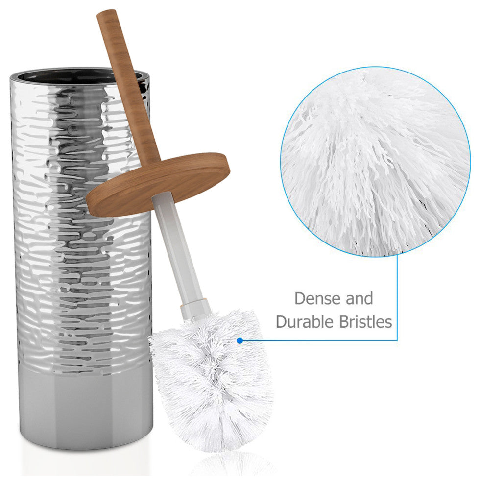 nu steel Round Shape Stainless Steel Toilet Brush Holder