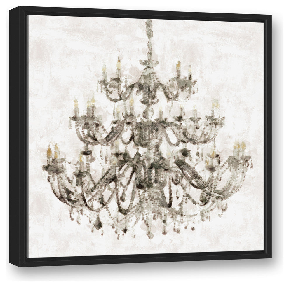 Opulent Chandelier Wall Art, 24"x24", Floating Frame Canvas