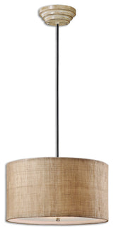Uttermost Dafina 3-Light Burlap Drum Pendant