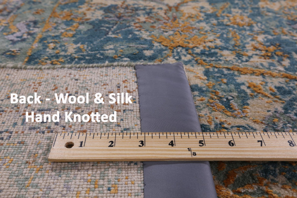 Wool and Silk Persian Hand-Knotted Rug 7' 11" X 10' 2" Q7083