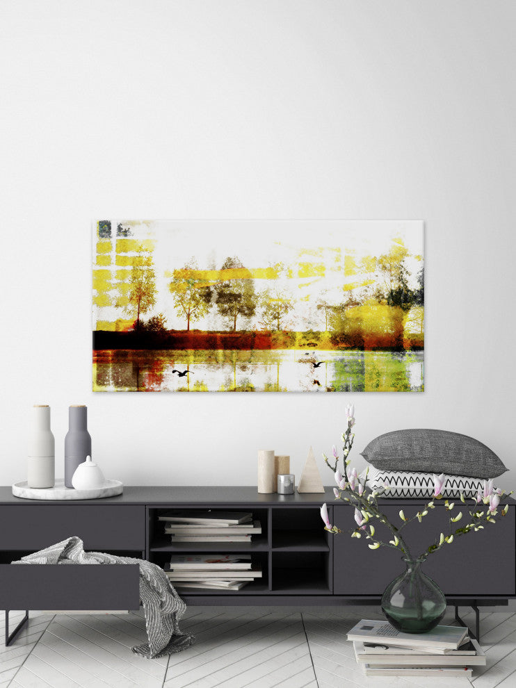 "Biscarrosse Lake" Fine Art Canvas Print, 24"x12"