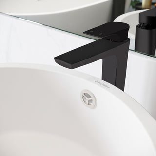 Monaco Single Hole Single-Handle High Arc Bathroom Faucet, Matte Black