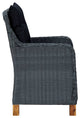 vidaXL Patio Chairs 2 Pcs Patio Dining Chair with Cushions Poly Rattan Dark Gray