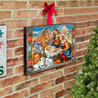 Nativity Wooden Block, 18 X 12