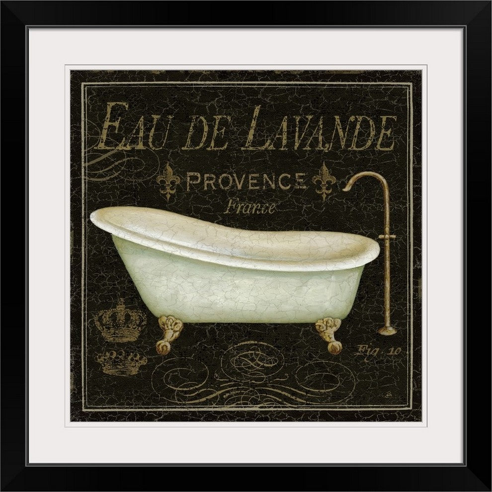 "Bain De Luxe I" Black Framed Art Print, 28"x28"x1"