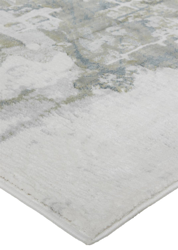 Weave & Wander Halton Contemporary Marble Rug, Silver/Gray, Ivory, 2'x3'