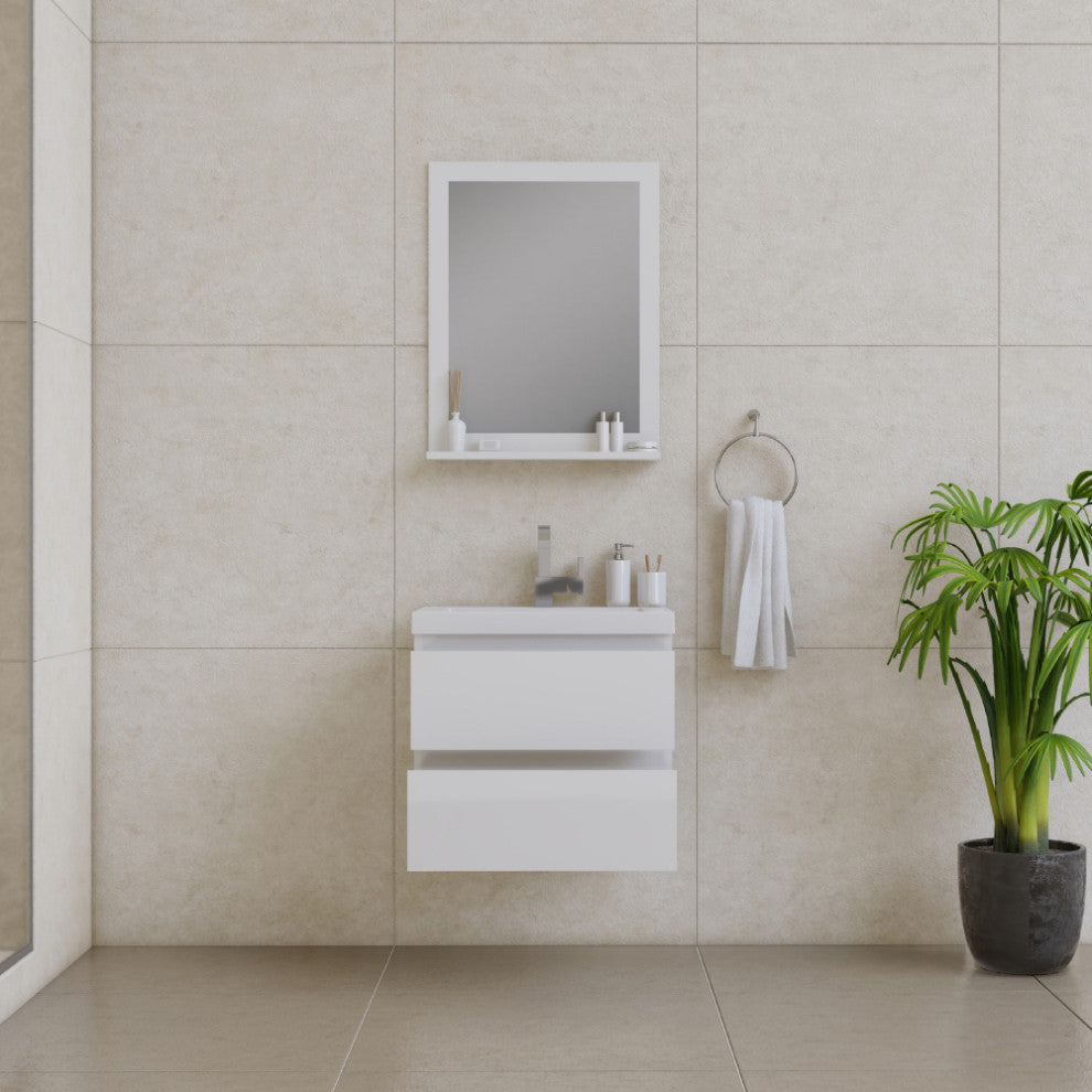 Paterno 24" Wall Mounted Bathroom Vanity With Sink, White