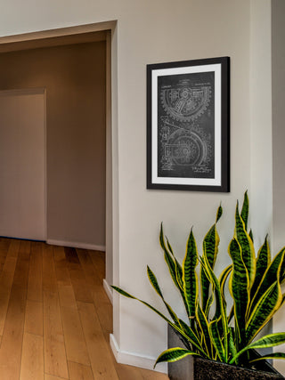 "Gears 1912 Chalk" Framed Painting Print