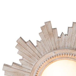 Vintage 2-Light Resin Shade Sunburst Flush Mount, White