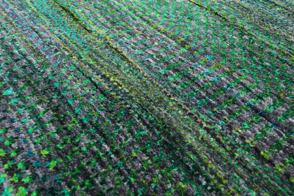 9' Square Hand-Knotted Super Savannah Gabbeh Wool and Silk Rug Q6121