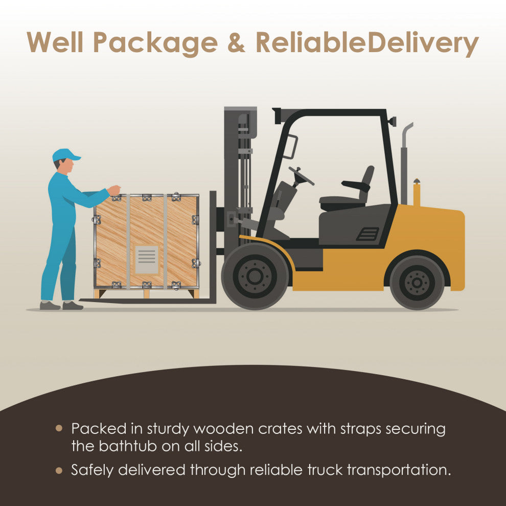 Euston Flatbottom Freestanding Solid Surface Soaking Bathtub, Matte White, 55inch