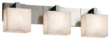 Clouds Modular 3-Light Bath Bar, Rectangle, Brushed Nickel, Clouds Shade