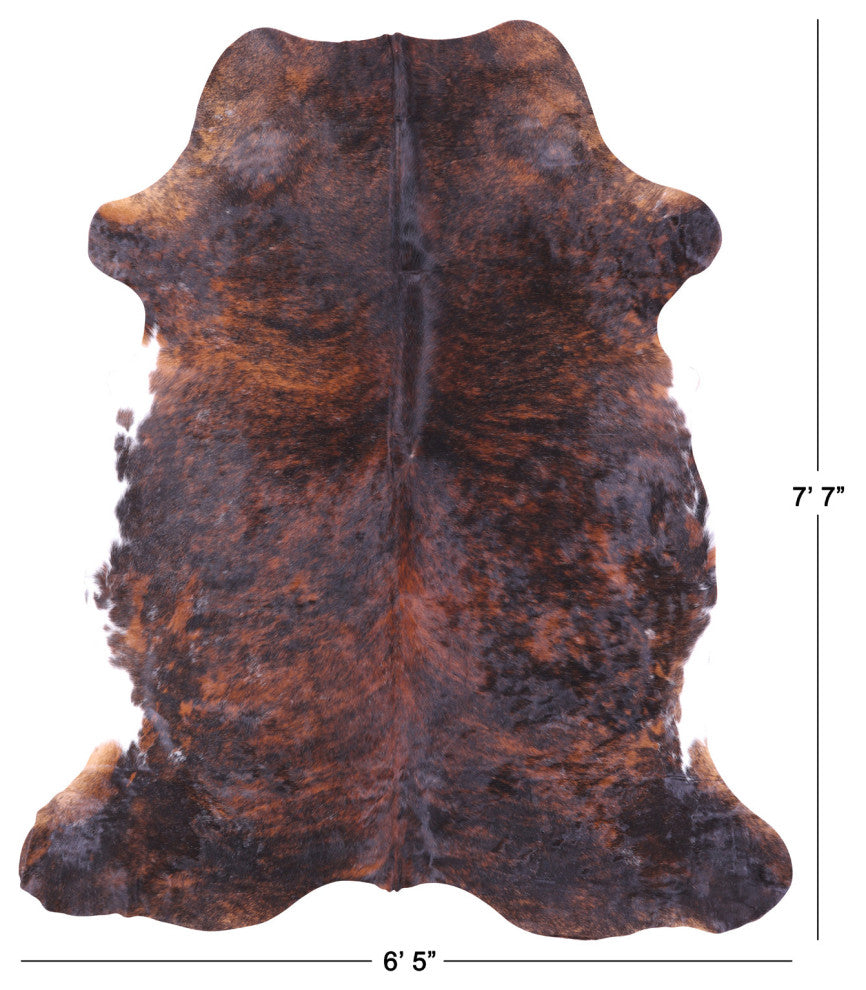 7' 7" X 6' 5" Natural Cowhide Rug C1782