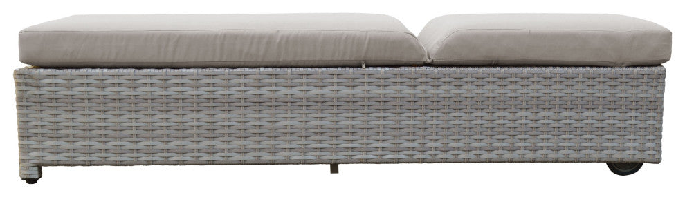 Fairmont Wheeled Chaise Set of 2 Outdoor Wicker Patio Furniture in White