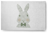 Monochrome Bunny Easter Chenille Rug, Laurel Tree Green, 4'x6'