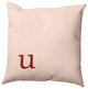 26"x26" Modern Monogram Decorative Throw Pillow, Maple Red