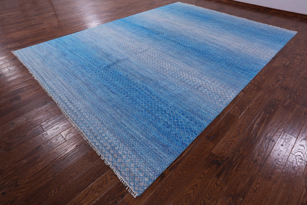 10' 2" X 14' 2" Savannah Grass Hand-Knotted Wool Rug - Q13195