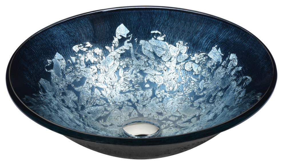 Chrona Series Vessel Sink, Silver Burst