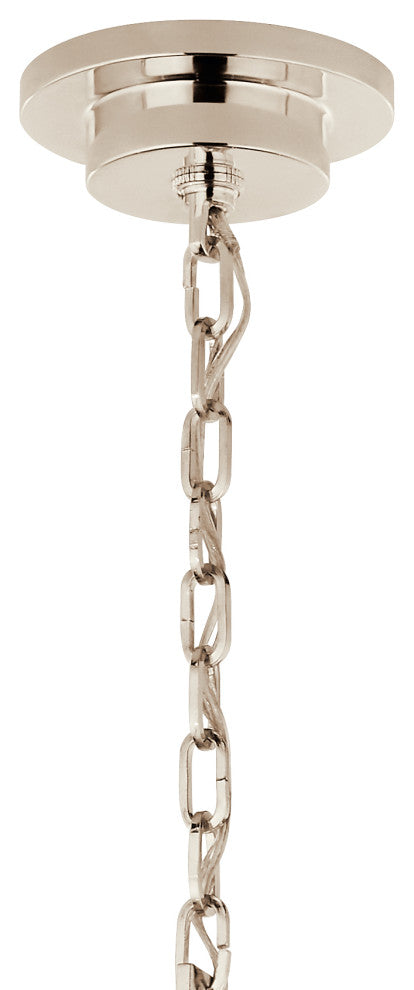Carrick Chandelier, Black, Polished Nickel, 8 Light