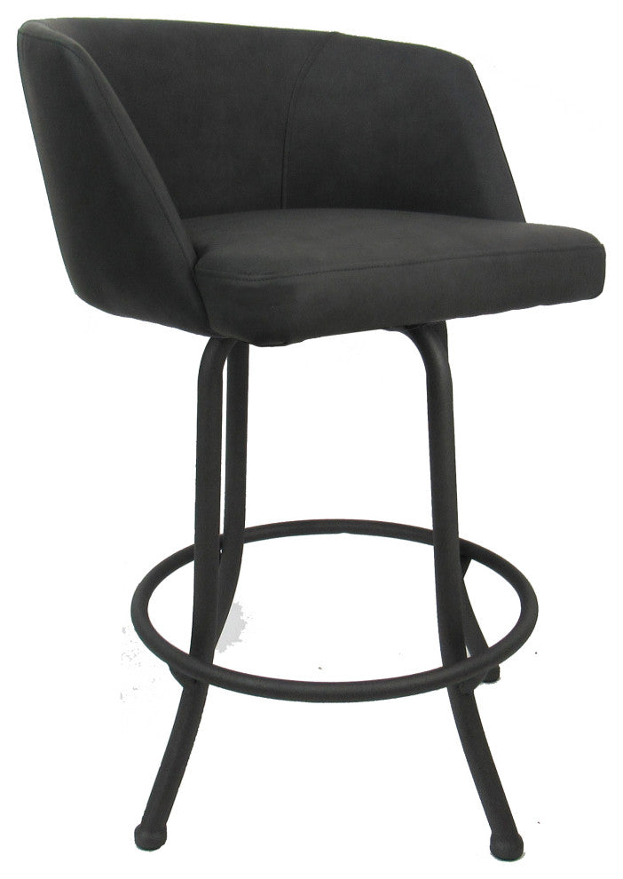 Swivel Counter Metal Pub Set - Joey Stools 26" or 30", Moonstone - Grey, 30", Crackle