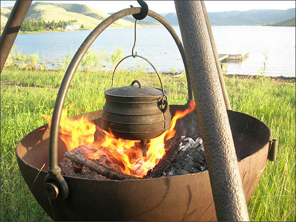 The Ranch Boss Suspended Fire Pit & Grill Cowboy Cauldron