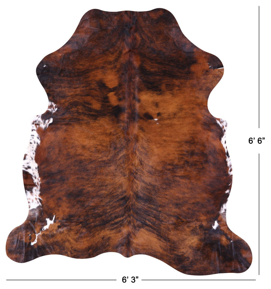 Brindle Natural Cowhide Rug 6' 6" X 6' 3" C2222