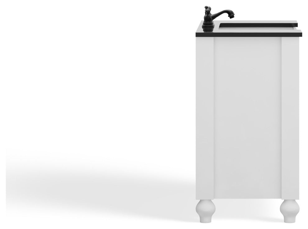 The Holsted Bathroom Vanity, White, 30", Single Sink, Freestanding
