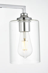 3 Light Chrome And Clear Bath Sconce