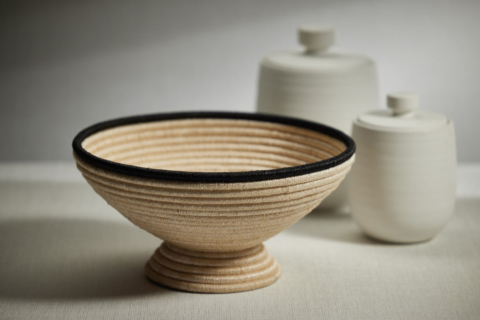 Matera 15" Diameter Coiled Abaca Footed Bowl