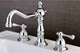 Kingston Brass Widespread Bathroom Faucet With Brass Pop-Up, Polished Chrome