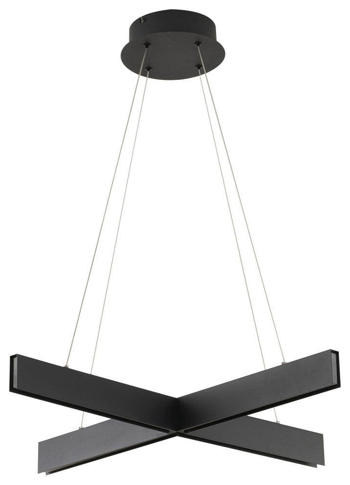 Metal and Acrylic "X" Shaped Frame LED Light Fixture, Black