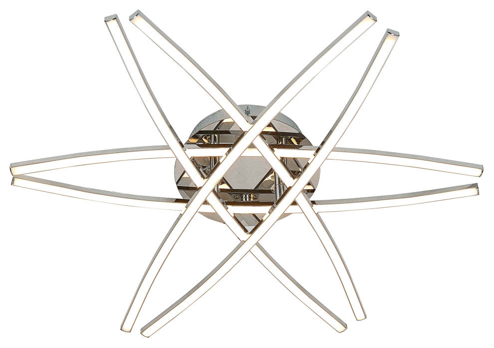 6-Light LED Array Star Shaped Lamp in Chrome Finish