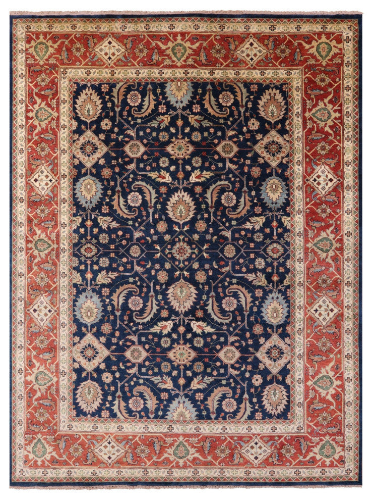 Heriz Serapi Handmade Wool Rug 10' 1" X 13' 9" - Q16013
