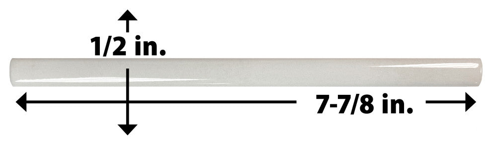 Coco Demi-Bullnose Glossy Cloud White Ceramic Wall Trim