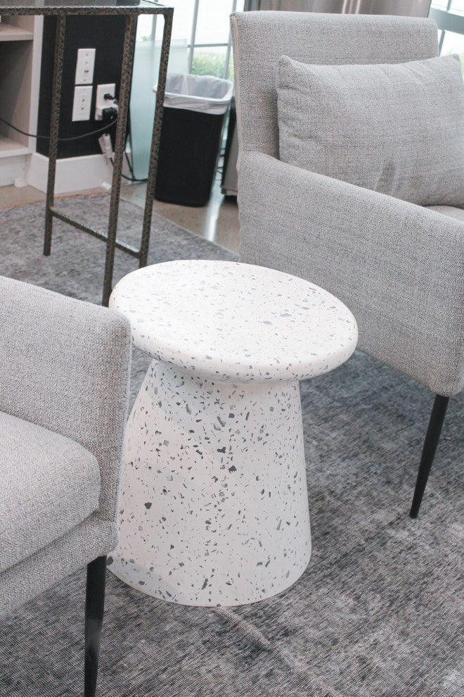 Concrete Mineral Side Table, Gray