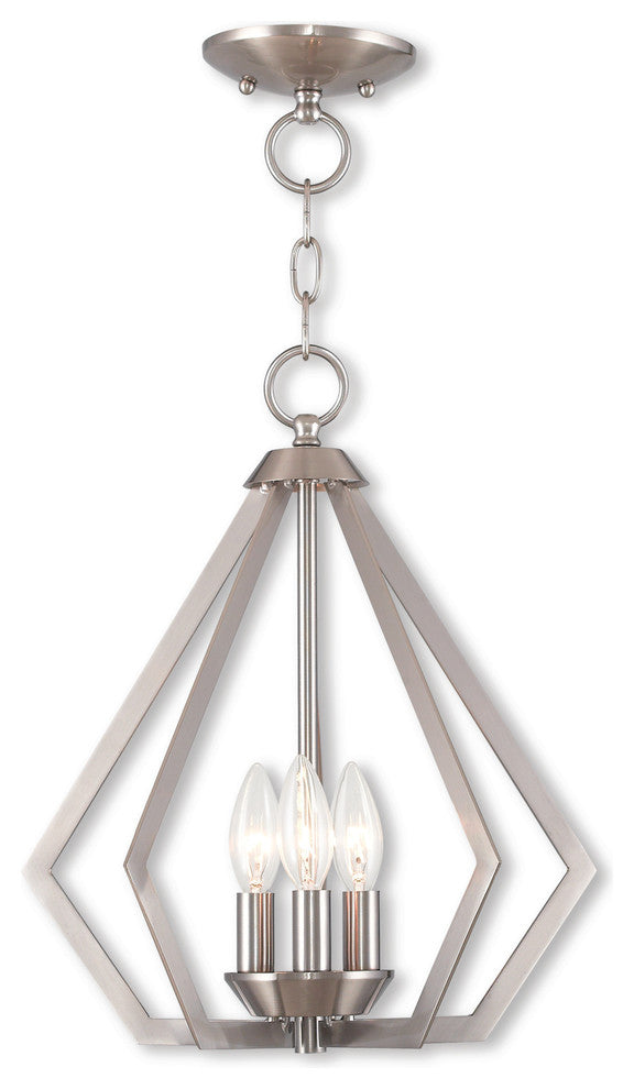 Prism 3-Light Mini Chandelier/Ceiling Mount, Brushed Nickel