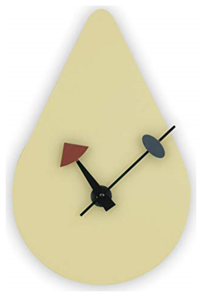 LeisureMod Manchester Modern Design Silent Non-Ticking Wall Clock Cream