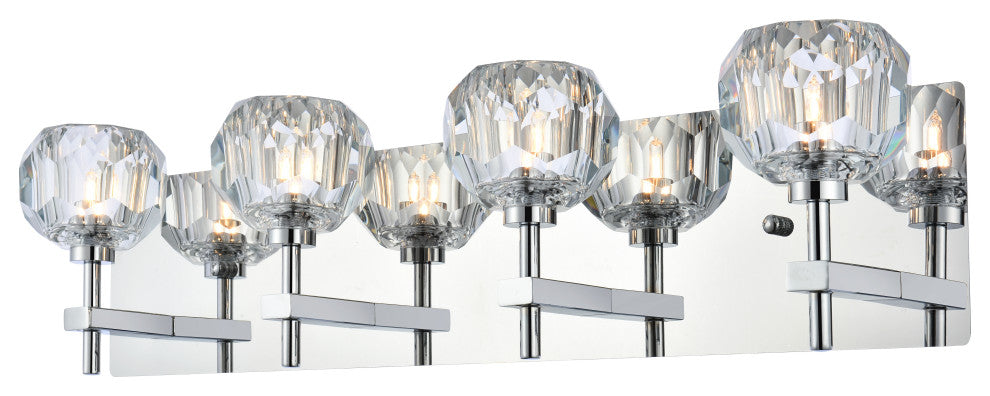 4 Light Wall Sconce, Chrome