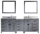 Caroline Parkway 93" Double Bathroom Vanity Set Gray, Marble Top