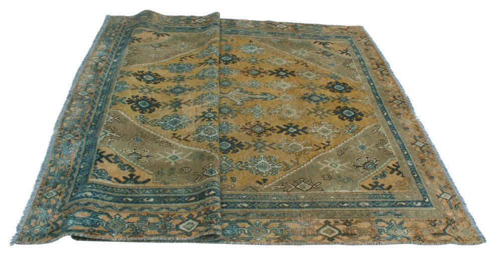 Semi-Antique Abdullat Rust/Peach Rug, 5'11x9'4